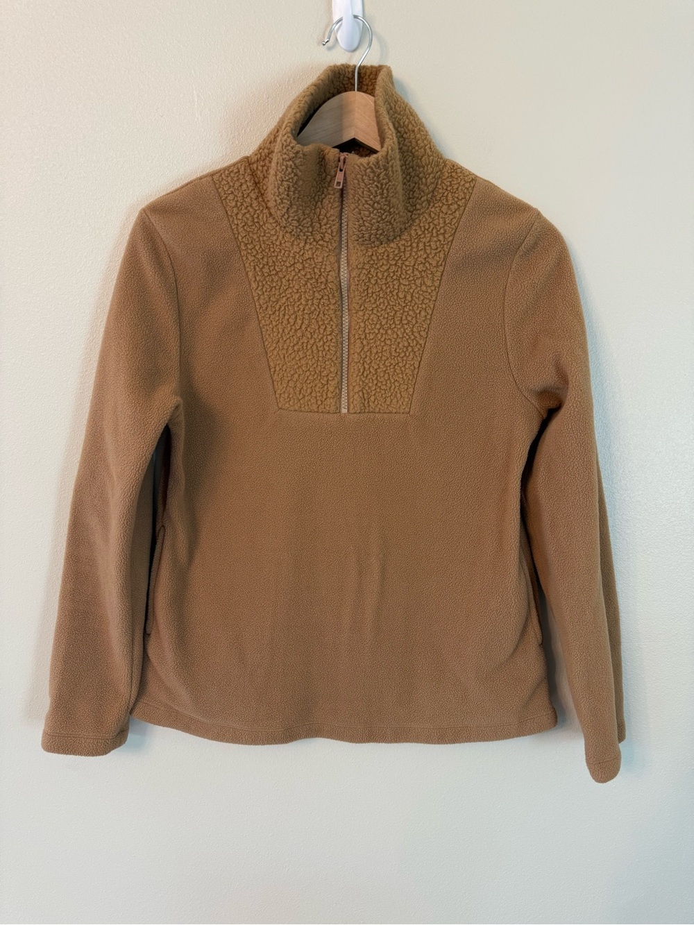 Dudley Stephens Sherpa Prospect Pullover Camel Quarter Zip Fleece Size S
